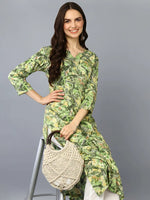 Viscose Rayon Green Floral Printed Kurta-VCK9347_XS