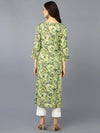 Viscose Rayon Green Floral Printed Kurta-VCK9347_XS