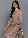 Viscose Rayon Cream Printed Straight Kurta-VCK9372_XS