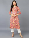 Viscose Rayon Pink Floral Printed Kurta-VCK9345_XS