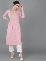 Ahika Women Chanderi Silk Polka Kurta-VCK8969_3XL