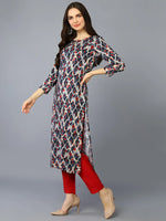 Viscose Rayon Off White Printed Kurta-VCK9370_XS