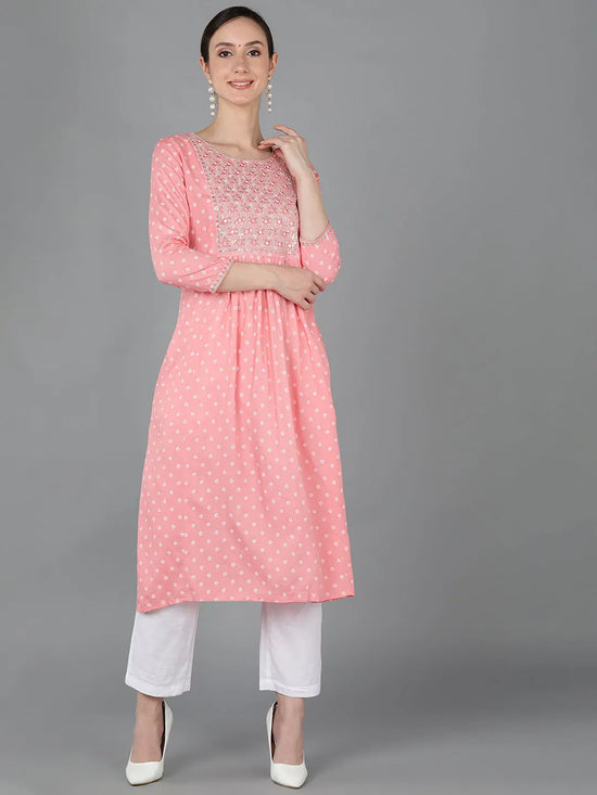 Ahika Women Chanderi Silk Polka Kurta-VCK8971_3XL