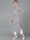 Ahika Women Cotton Geometric Yoke Kurta