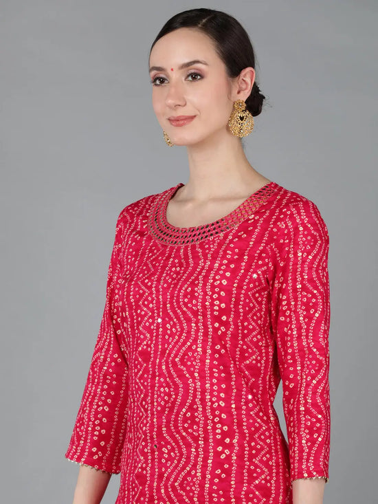 Ahika Women Viscose Rayon Bandhani Kurta-VCK8978_3XL