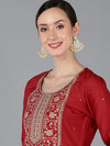 Ahika Women Chanderi Silk Yoke Kurta