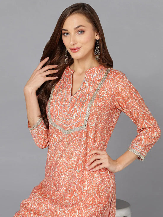 Silk Blend Ethnic Printed Kurta Kurta