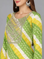 Cotton Blend Multicolor Printed Straight Kurta