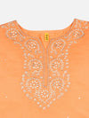 Silk Blend Orange Straight Kurta Kurta