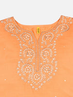 Silk Blend Orange Straight Kurta Kurta