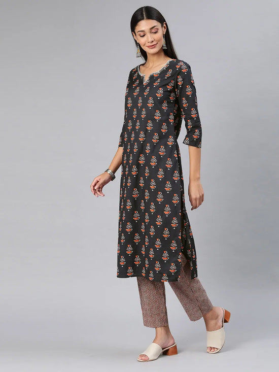 Ahika Women's Cotton Printed Kurta Palazzo Set-VKSET1076S_L