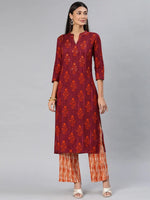 Ahika Women's Cotton Printed Kurta Palazzo Set-VKSET1073S_L