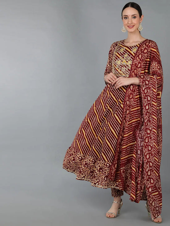 Ahika Women Cotton Yoke Design Ethnic Printed