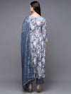 Viscose Rayon Blue Floral Printed Alia Cut