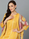 Silk Blend Chrome Yellow Straight Kurta Pant