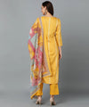 Silk Blend Chrome Yellow Straight Kurta Pant