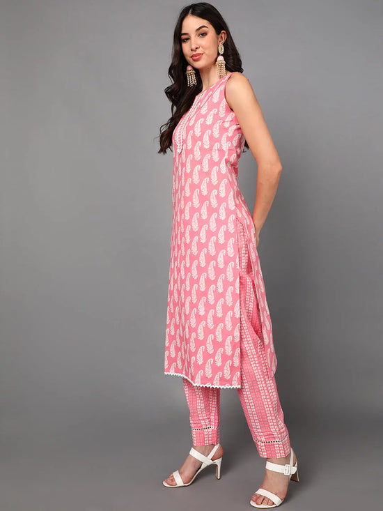 Ahika Cotton Printed Kurta Trousers Dupatta Set-VKSKD1427_S