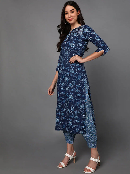 Ahika Cotton Floral Printed Kurta Patiala Dupatta