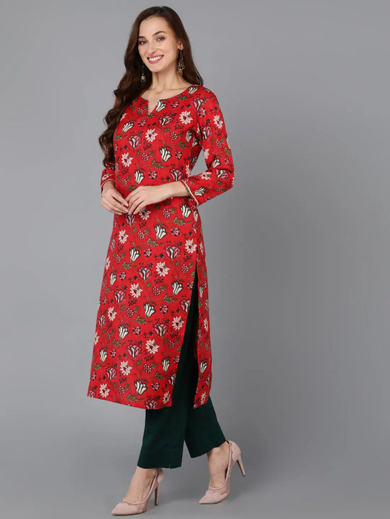 Ahika Women Cotton Blend Floral Printed Kurta-VKSKD1719_XS