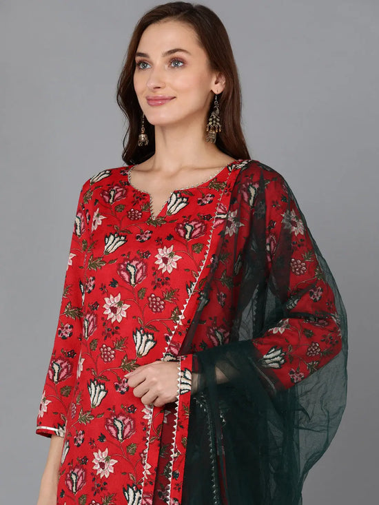 Ahika Women Cotton Blend Floral Printed Kurta-VKSKD1719_XS