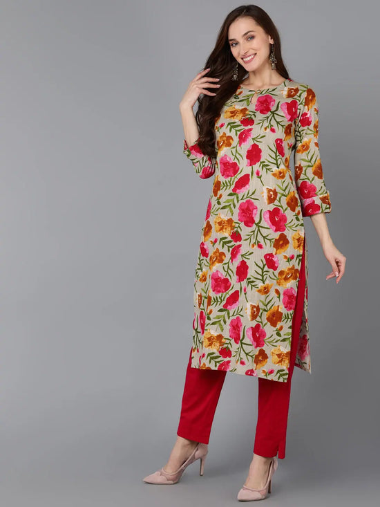 Ahika Women Pure Cotton Floral Printed Kurta-VKSKD1730_XS