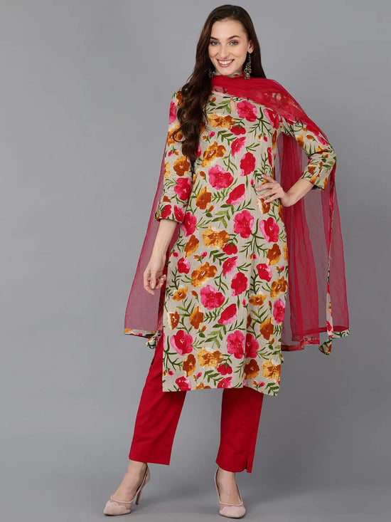 Ahika Women Pure Cotton Floral Printed Kurta-VKSKD1730_XS