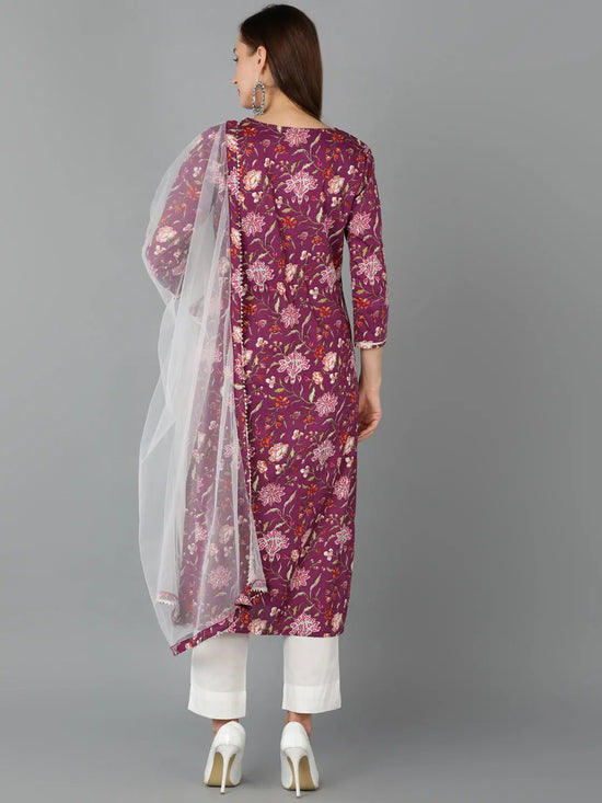 Ahika Women Cotton Blend Printed Floral Kurta-VKSKD1712_XS