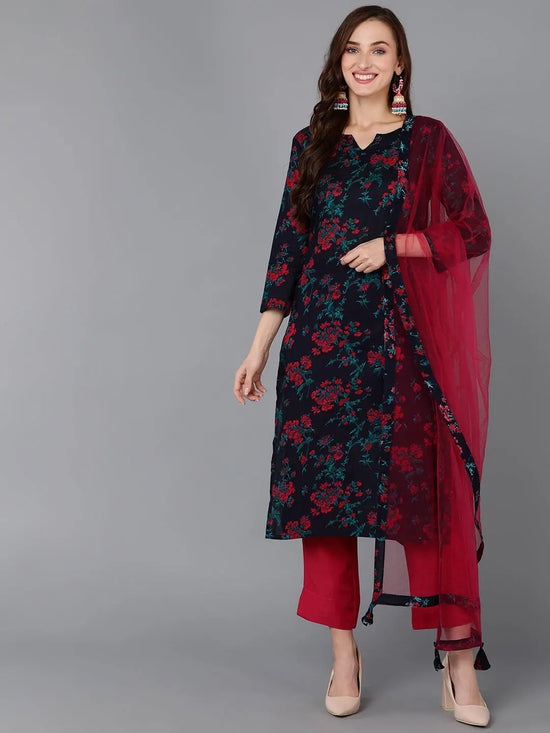 Ahika Women Pure Cotton Floral Printed Kurta-VKSKD1732_XS