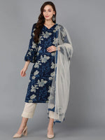 Ahika Women Pure Cotton Floral Printed Kurta-VKSKD1735_XS