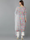 Ahika Women Cotton Blend Printed Floral Kurta-VKSKD1713_XS