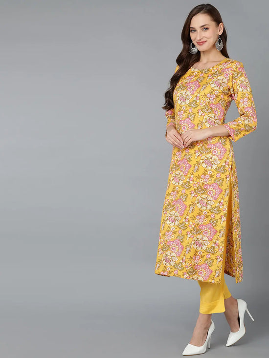 Ahika Women Cotton Blend Floral Printed Kurta-VKSKD1710_XS