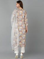 Ahika Women Cotton Blend Printed Floral Kurta-VKSKD1714_XS