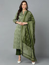 Silk Blend Fern Green Straight Kurta Pant-VKSKD1808A_XS