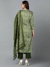 Silk Blend Fern Green Straight Kurta Pant-VKSKD1808A_XS