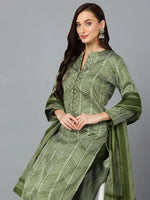 Silk Blend Fern Green Straight Kurta Pant-VKSKD1808A_XS