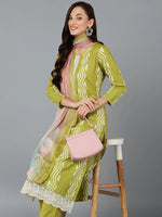 Silk Blend Lemon Green Straight Kurta Pant-VKSKD1840_XS