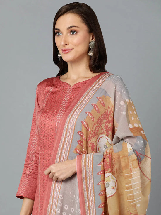 Silk Blend Blush Pink Straight Kurta Pant-VKSKD1820_XS