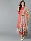 Silk Blend Blush Pink Straight Kurta Pant-VKSKD1820_XS