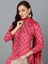 Silk Blend Rani Pink Straight Kurta Pant-VKSKD1813A_XS