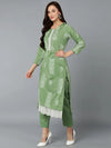 Silk Blend Sea Green Straight Kurta Pant-VKSKD1835A_XS