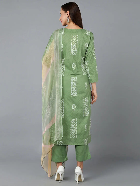 Silk Blend Sea Green Straight Kurta Pant-VKSKD1835A_XS