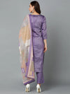 Silk Blend Soft Purple Straight Kurta Pant-VKSKD1831A_XS