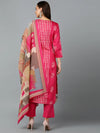 Silk Blend Rani Pink Straight Kurta Pant-VKSKD1809A_XS