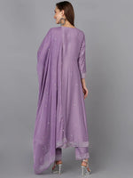 Lilac Silk Blend Embroidered Party wear Suit-VKSKD1779_XS