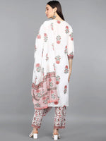 Ahika Pure Cotton Printed Kurta Pant Dupatta-VKSKD1120AB_S