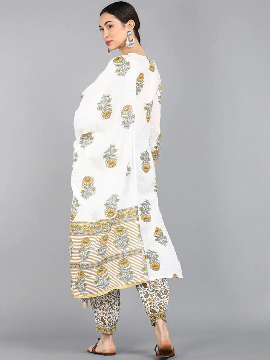 Ahika Cotton Printed Kurta Pant Dupatta Set-VKSKD1136E_L