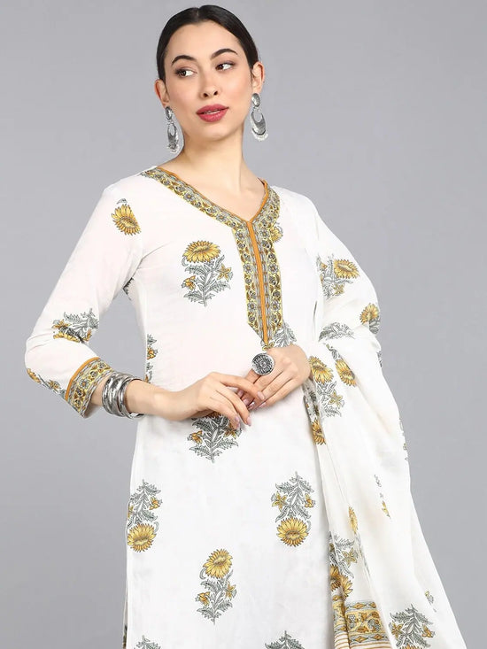 Ahika Cotton Printed Kurta Pant Dupatta Set-VKSKD1136E_L