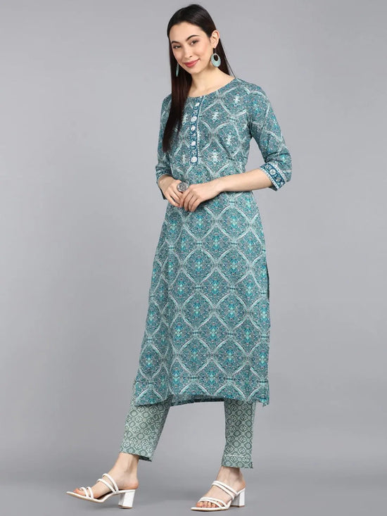 Ahika Cotton Printed Kurta Pant Dupatta Set-VKSKD1127E_L