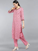 Ahika Pure Cotton Printed Kurta Pant Dupatta-VKSKD1270AB_S