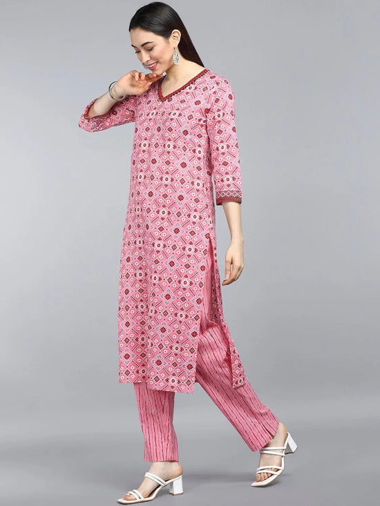 Ahika Pure Cotton Printed Kurta Pant Dupatta-VKSKD1270AB_S